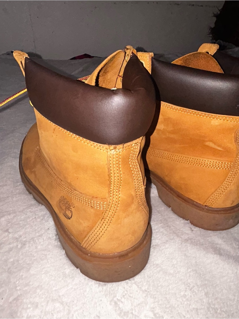 Timberland Wheat Nubuck Work Boots with Brown Collar - Picture 7 of 14